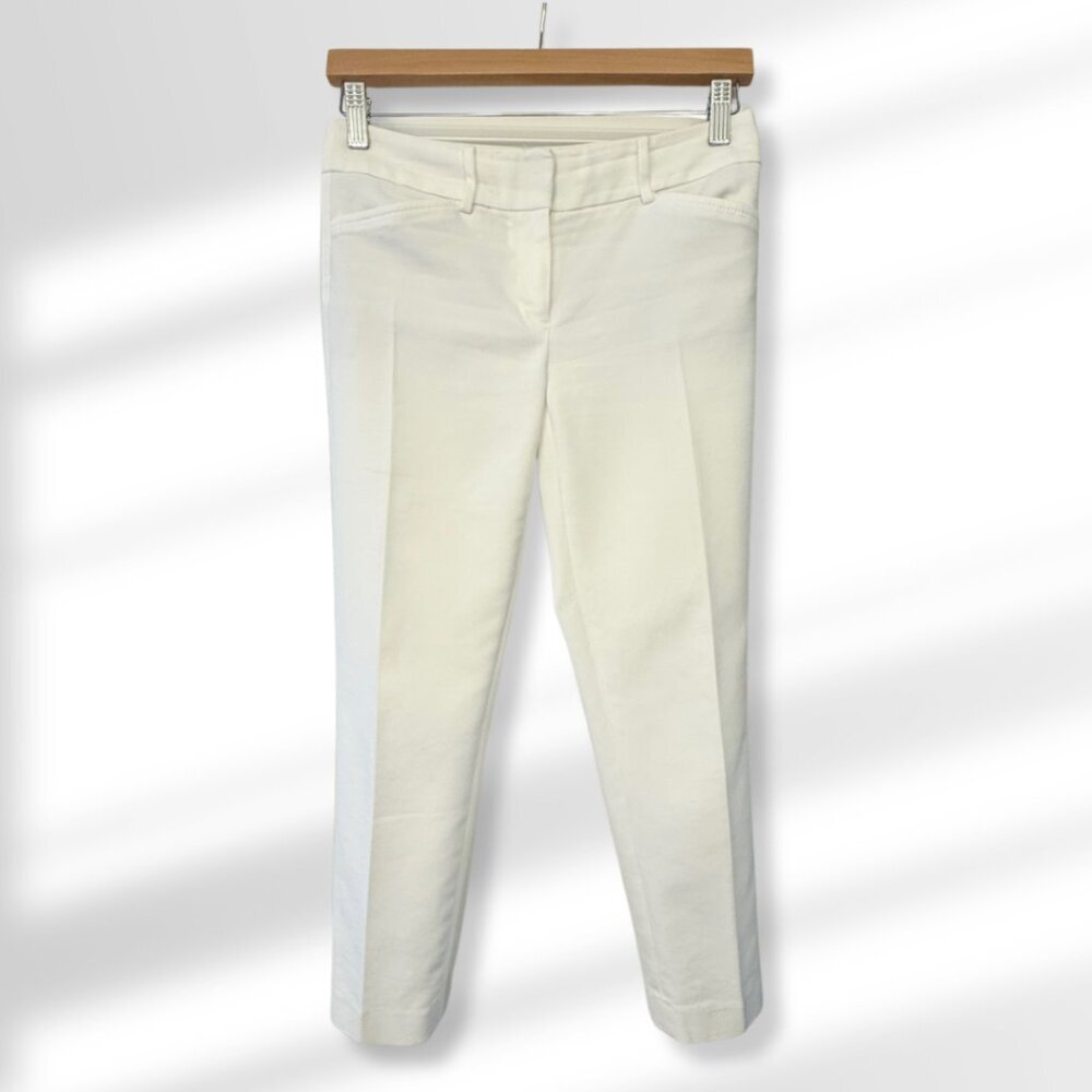 🤍 Talbots Women’s White Cropped Straight-Leg Ankle Pants | Size 0 Petite